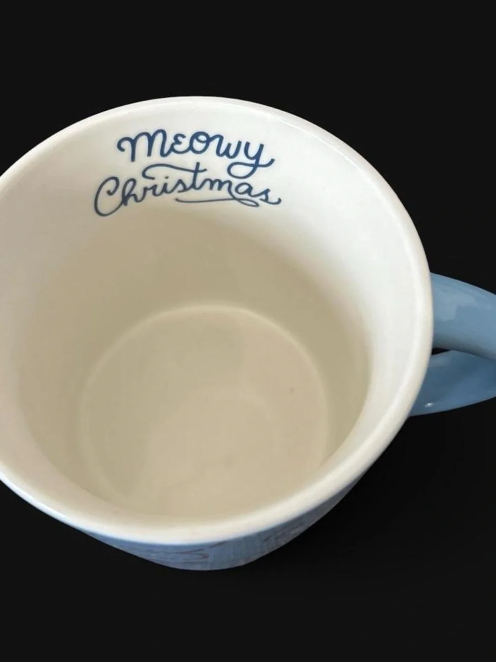 Blue Christmas Cat Mug